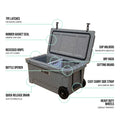 65-Quart Wheeled Cooler, FROSTED GRAY