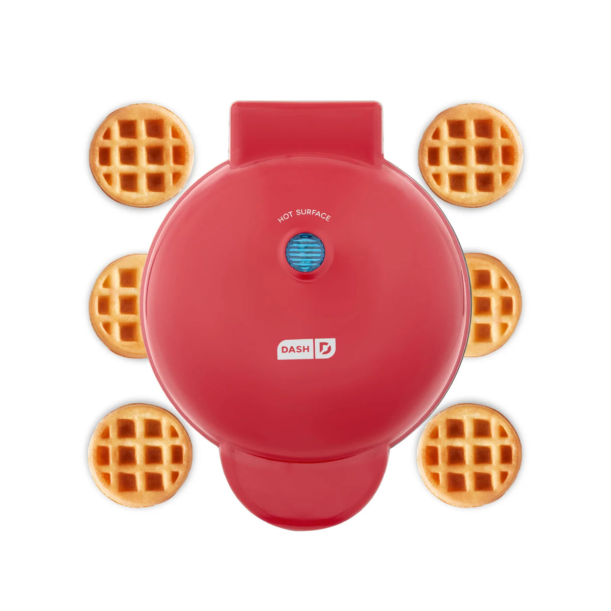 7-Bite Nonstick Waffle Maker, Red