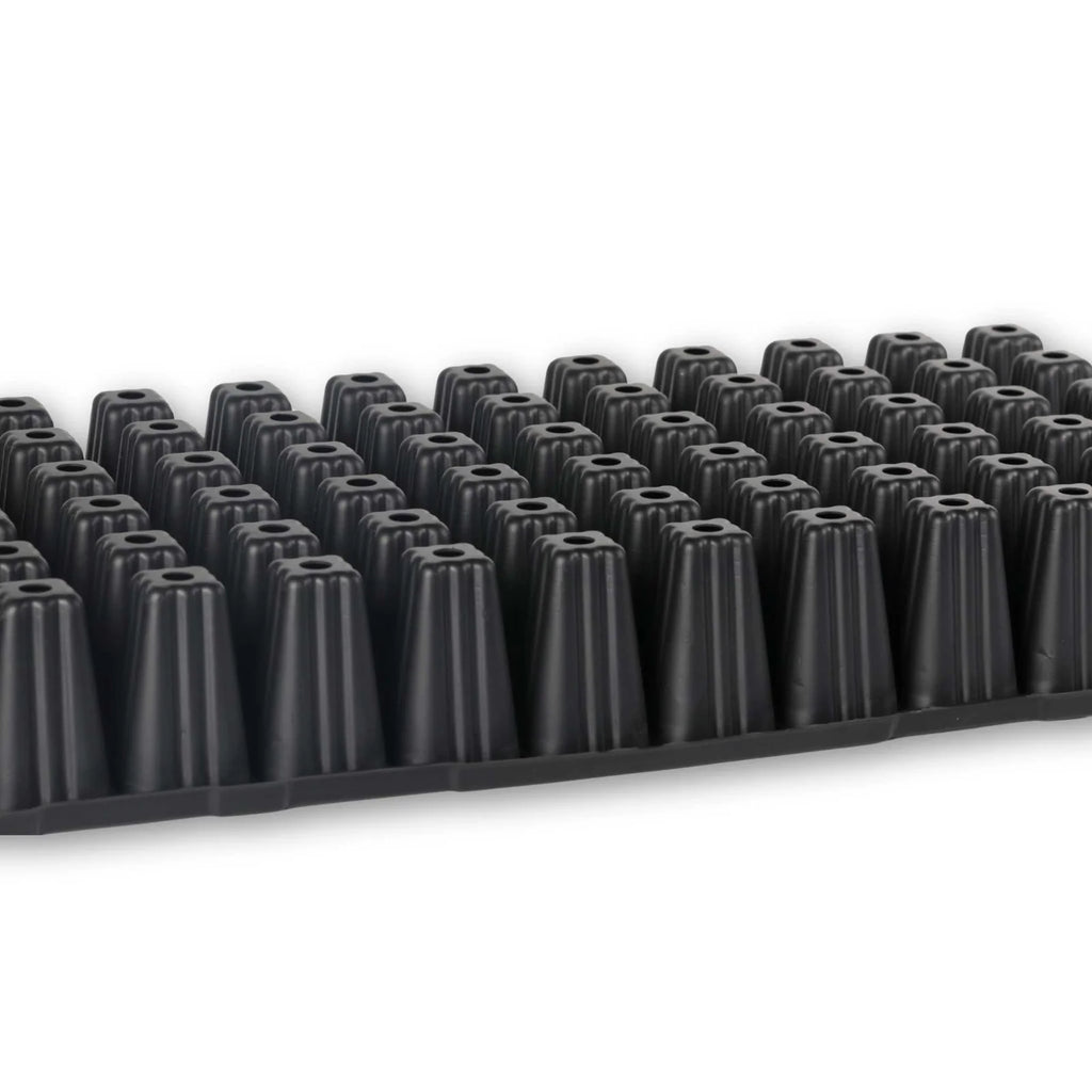 72-Cell Seed Starting Trays with Extra-Strength Recycled Plastic and Bottom-Watering Drainage Design