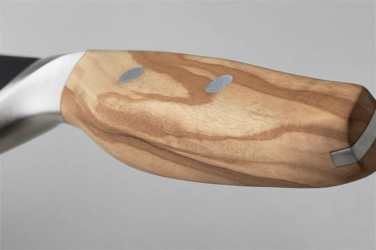 8-Inch Chef's Knife with Calabrian Olive Wood Handle for Agile Chopping, Mincing, and Everyday Kitchen Prep