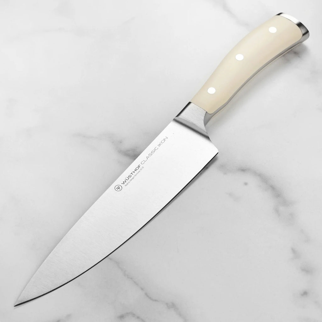 8-Inch Forged Chef's Knife with Full Tang Construction, Creme Handle and Precision Edge Technology