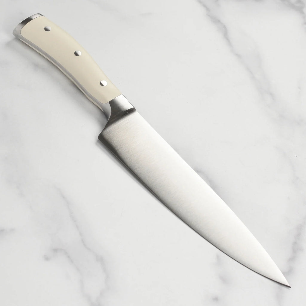 8-Inch Forged Chef's Knife with Full Tang Construction, Creme Handle and Precision Edge Technology