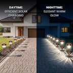 8-Pack Solar Pathway LED Lights in Stainless Steel and Glass