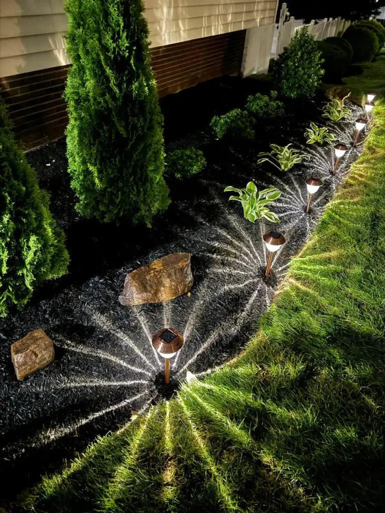 8-Pack Solar Pathway LED Lights in Stainless Steel and Glass