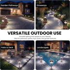 8-Pack Solar Pathway LED Lights in Stainless Steel and Glass