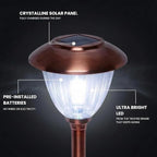 8-Pack Solar Pathway LED Lights in Stainless Steel and Glass