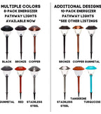 8-Pack Solar Pathway LED Lights in Stainless Steel and Glass