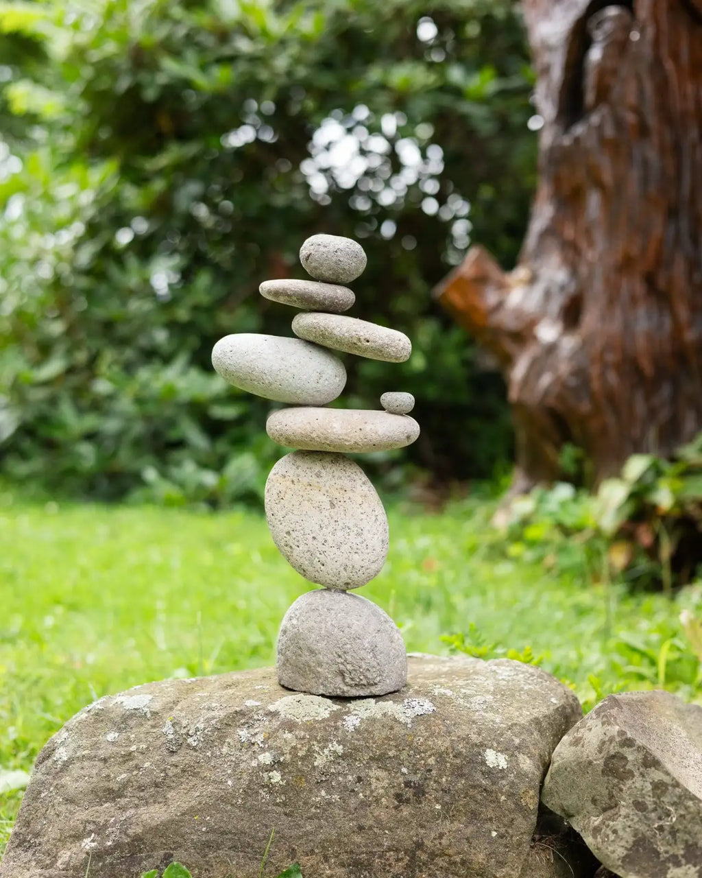 8 Stone Cairn Garden Statue Handcrafted from Reclaimed River