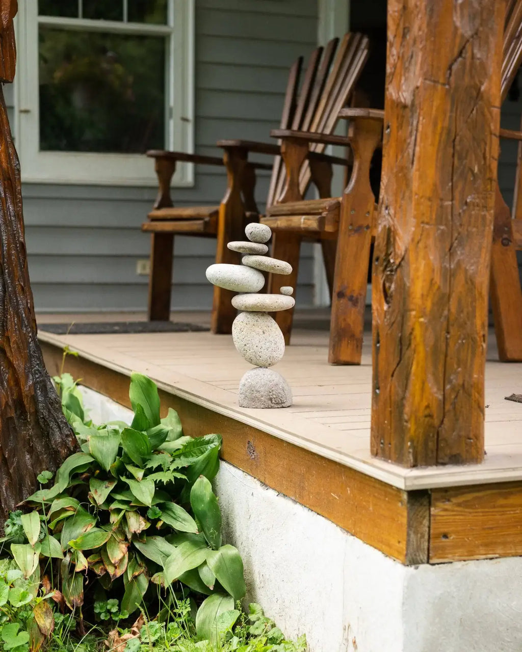 8 Stone Cairn Garden Statue Handcrafted from Reclaimed River
