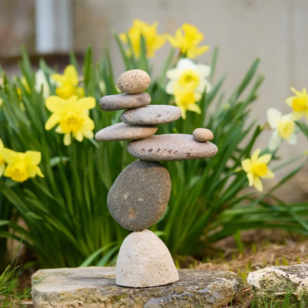 8 Stone Cairn Garden Statue Handcrafted from Reclaimed River