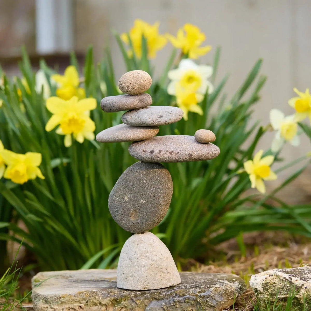 8 Stone Cairn Garden Statue Handcrafted from Reclaimed River