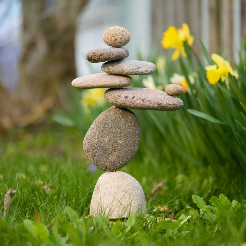 8 Stone Cairn Garden Statue Handcrafted from Reclaimed River