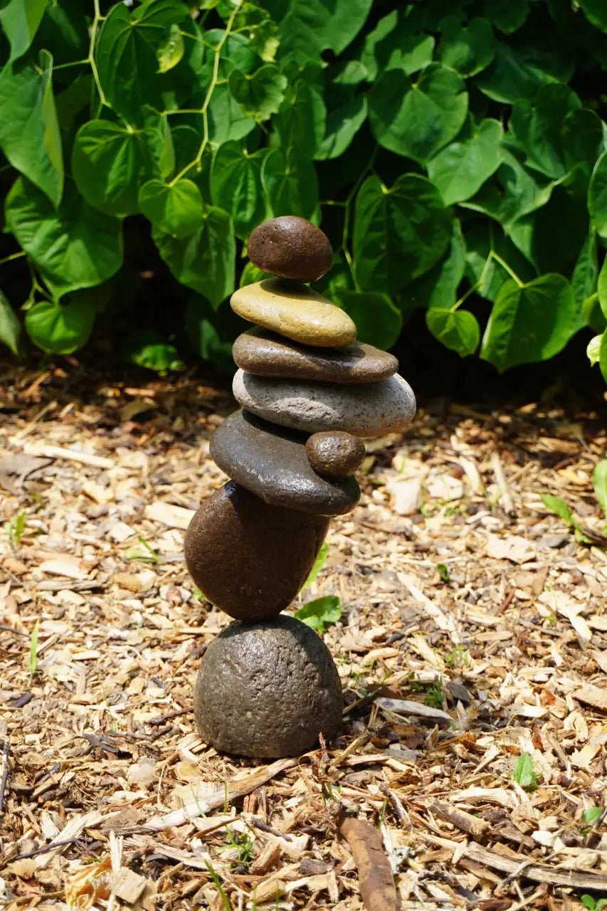 8 Stone Cairn Garden Statue Handcrafted from Reclaimed River