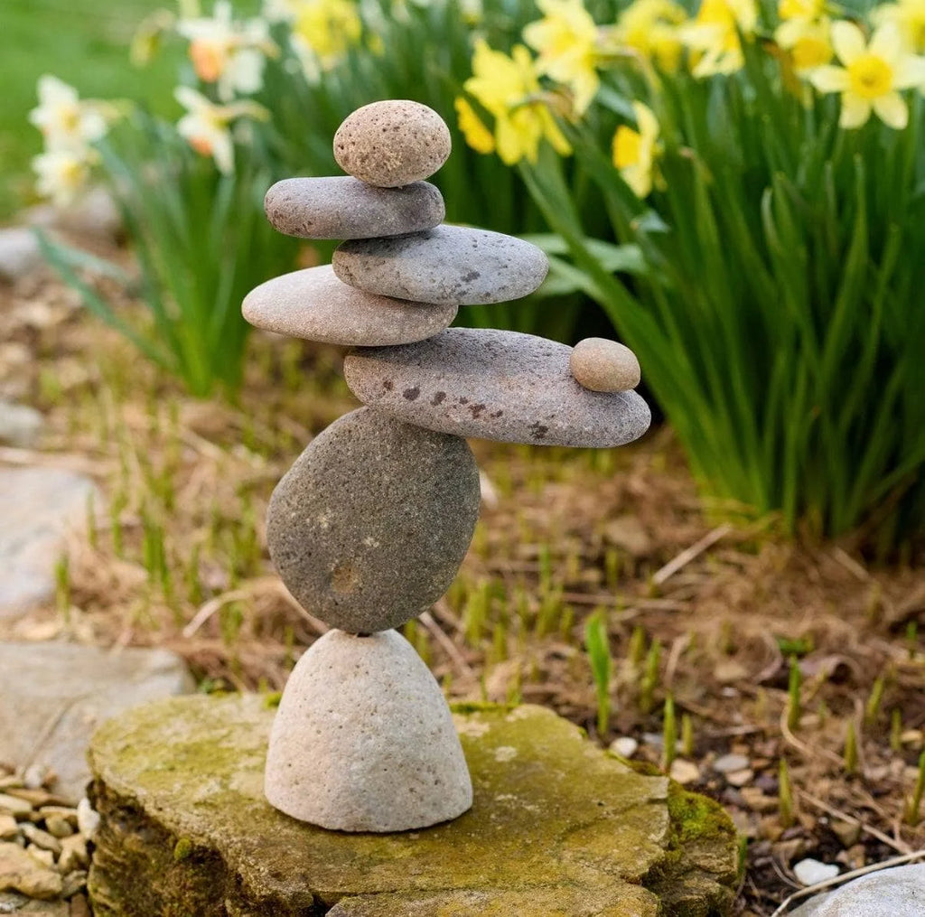 8 Stone Cairn Garden Statue Handcrafted from Reclaimed River