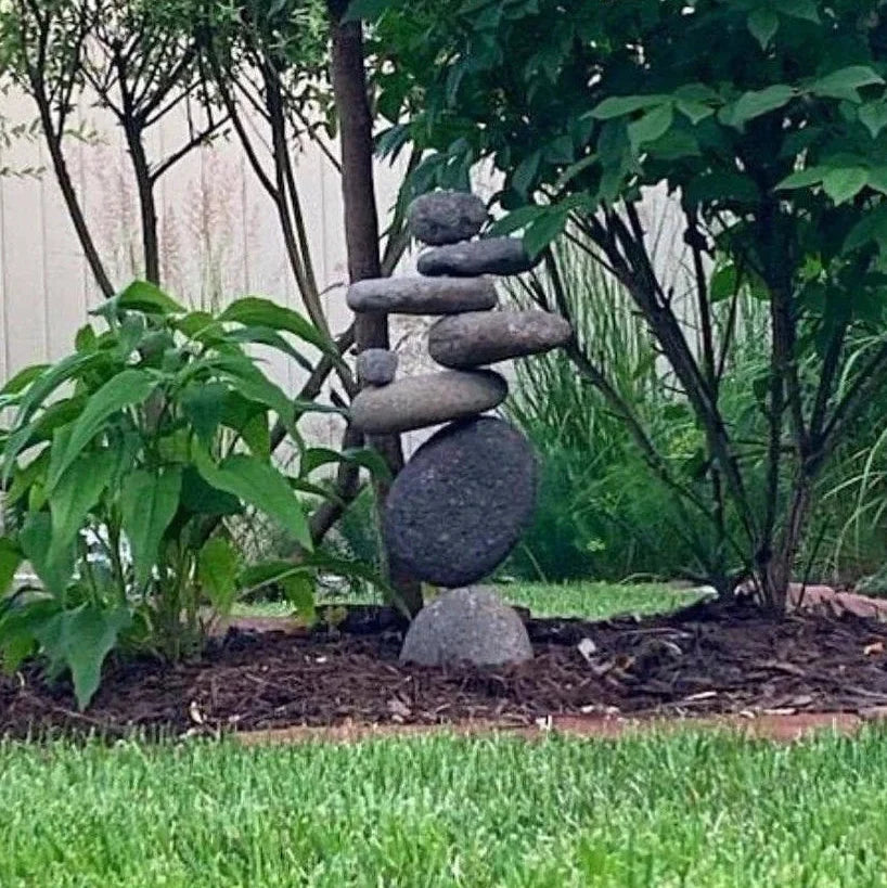 8 Stone Cairn Garden Statue Handcrafted from Reclaimed River