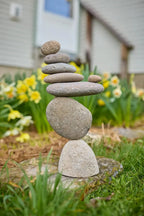 8 Stone Cairn Garden Statue Handcrafted from Reclaimed River