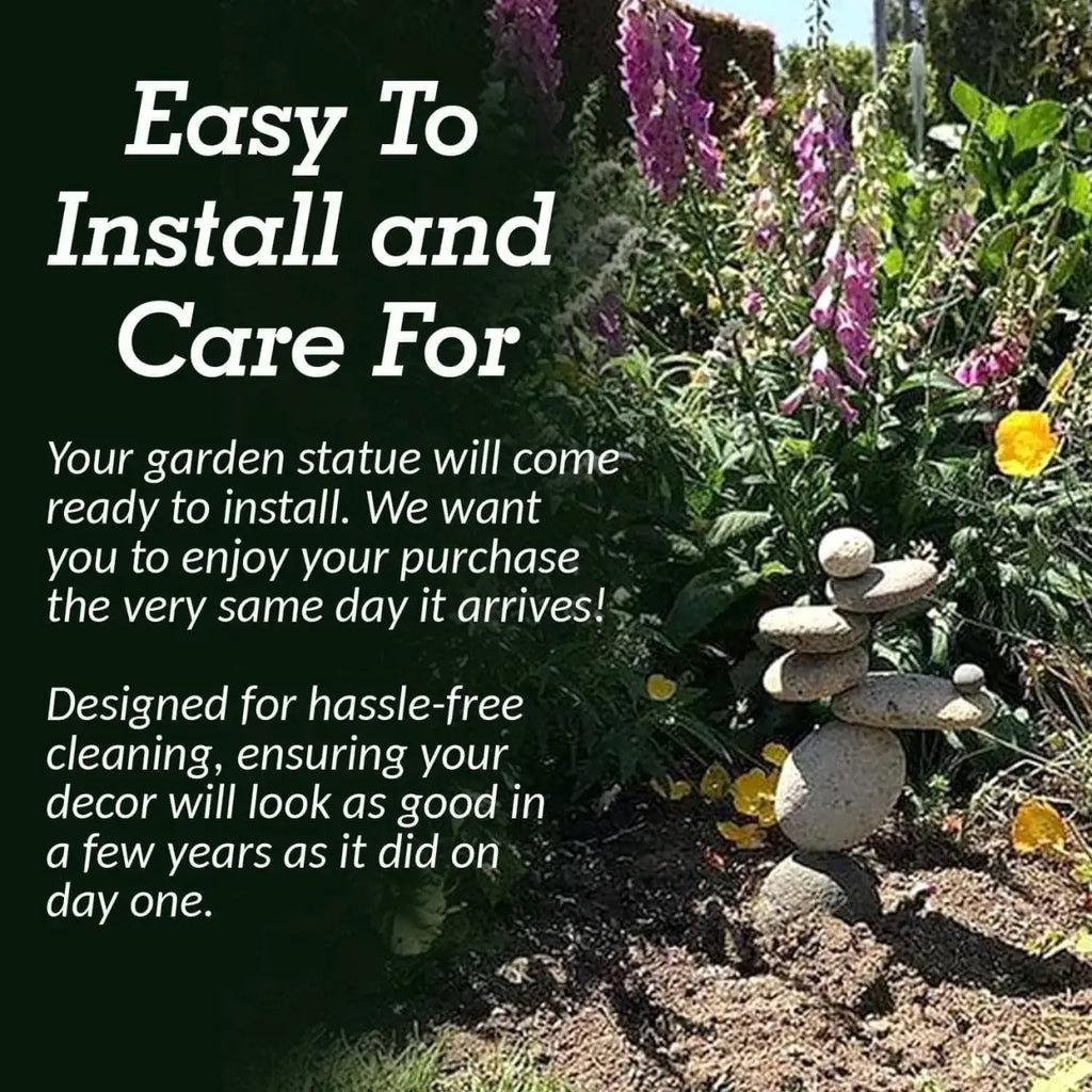8 Stone Cairn Garden Statue Handcrafted from Reclaimed River