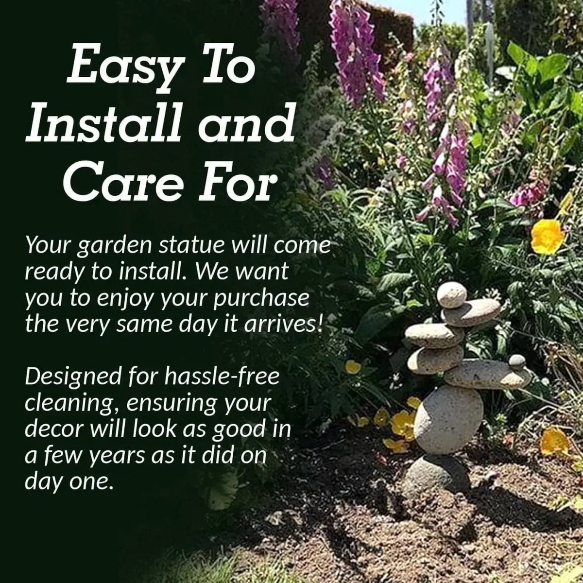 8 Stone Cairn Garden Statue Handcrafted from Reclaimed River