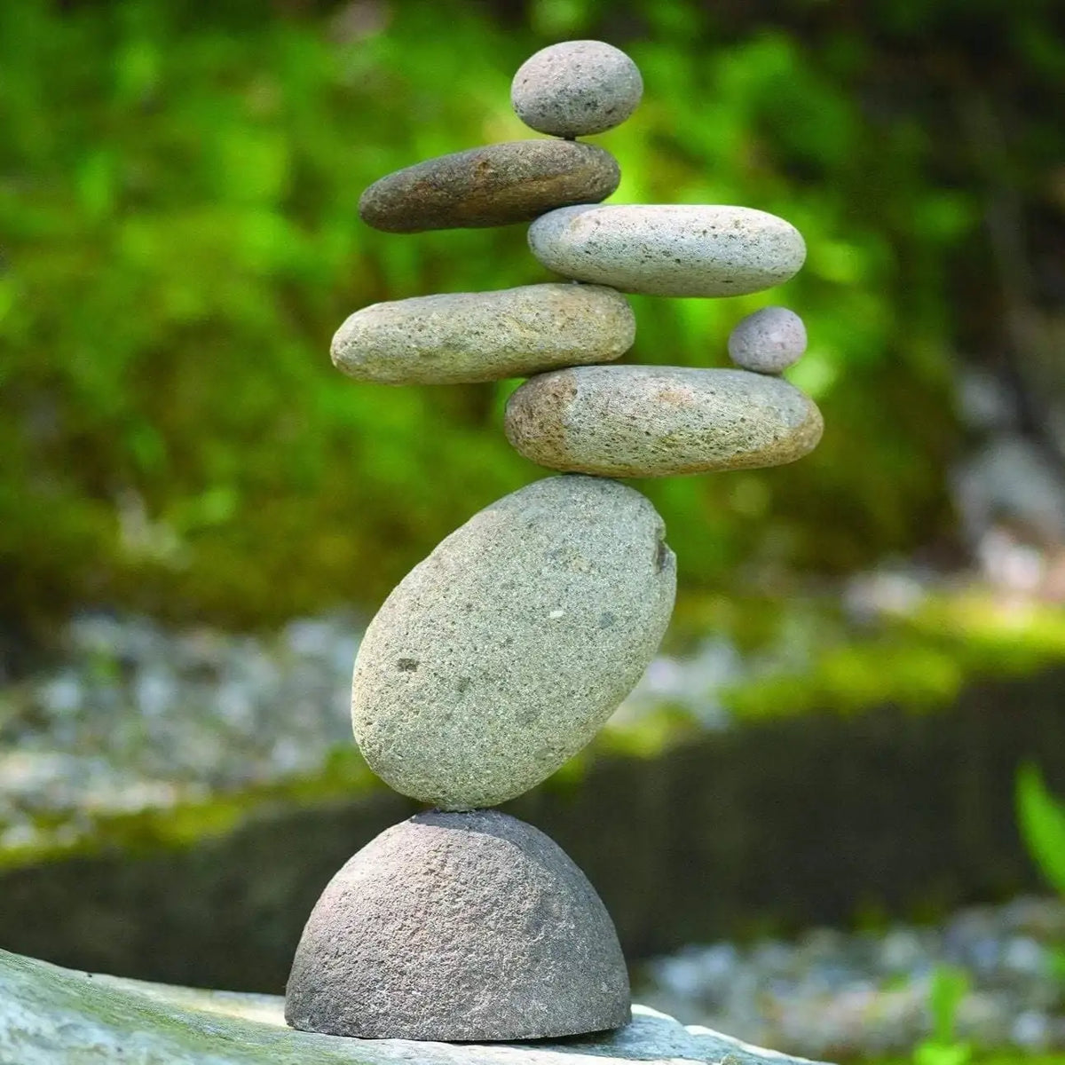 8 Stone Cairn Garden Statue Handcrafted from Reclaimed River