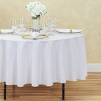 90-Inch Round Polyester Tablecloth for 60-Inch Tables, Full-Length Event Draping in 20 Color — White