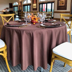 90-Inch Round Polyester Tablecloth for 60-Inch Tables, Full-Length Event Draping in 20 Color