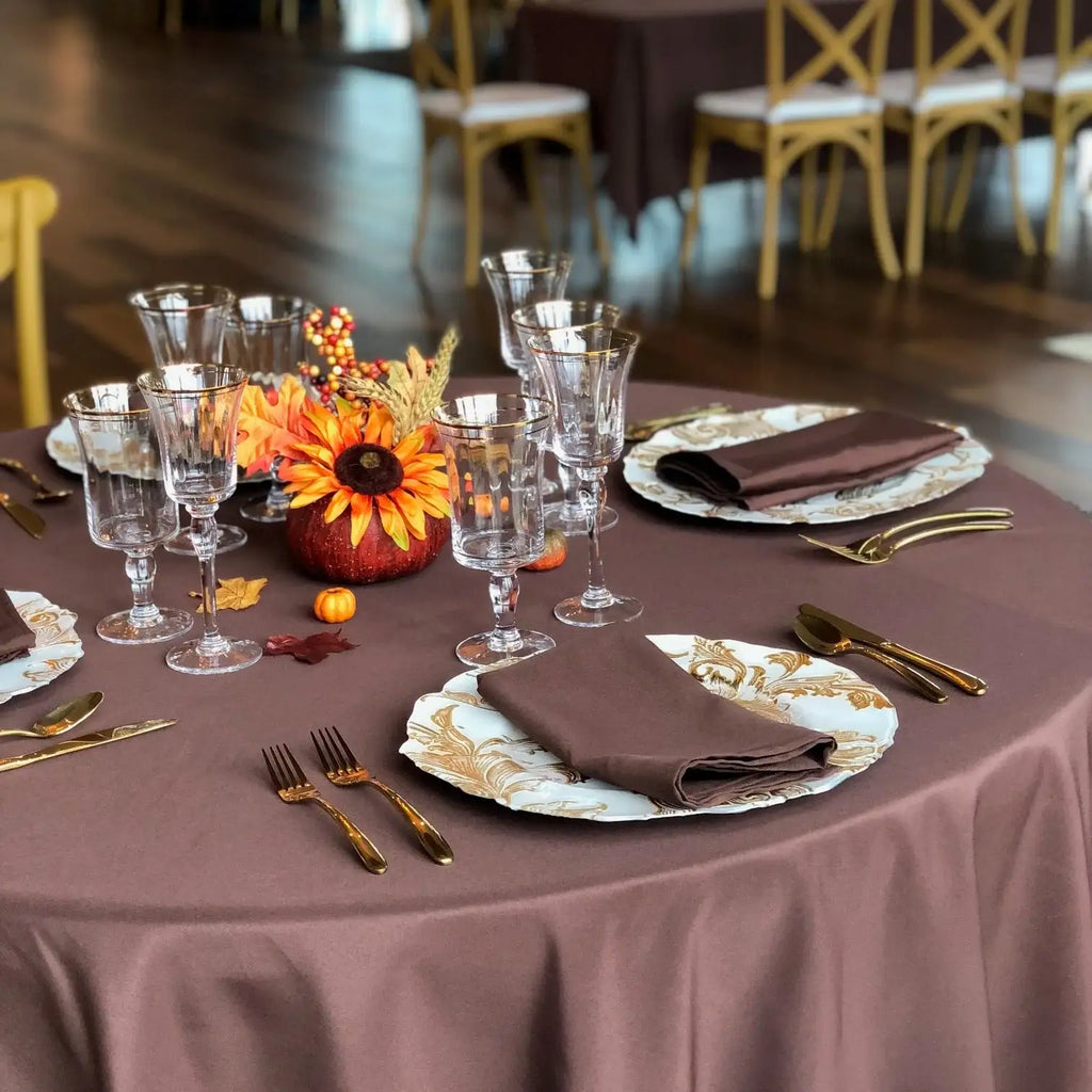 90-Inch Round Polyester Tablecloth for 60-Inch Tables, Full-Length Event Draping in 20 Color