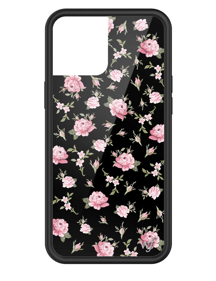 Black and Pink Floral iPhone Case