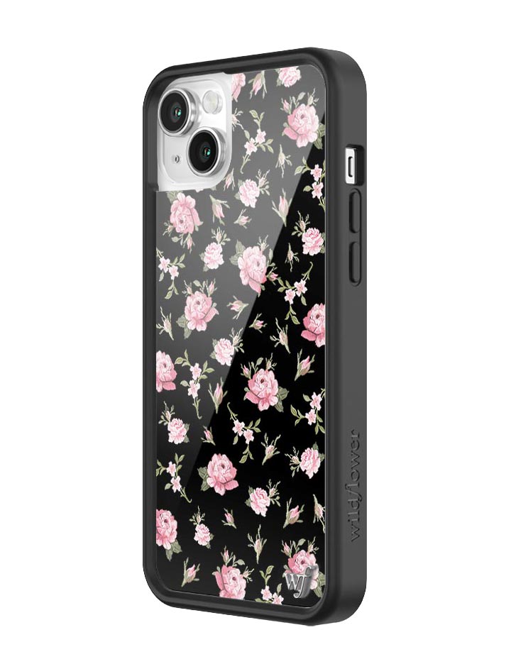 Black and Pink Floral iPhone Case