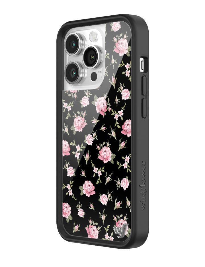 Black and Pink Floral iPhone Case