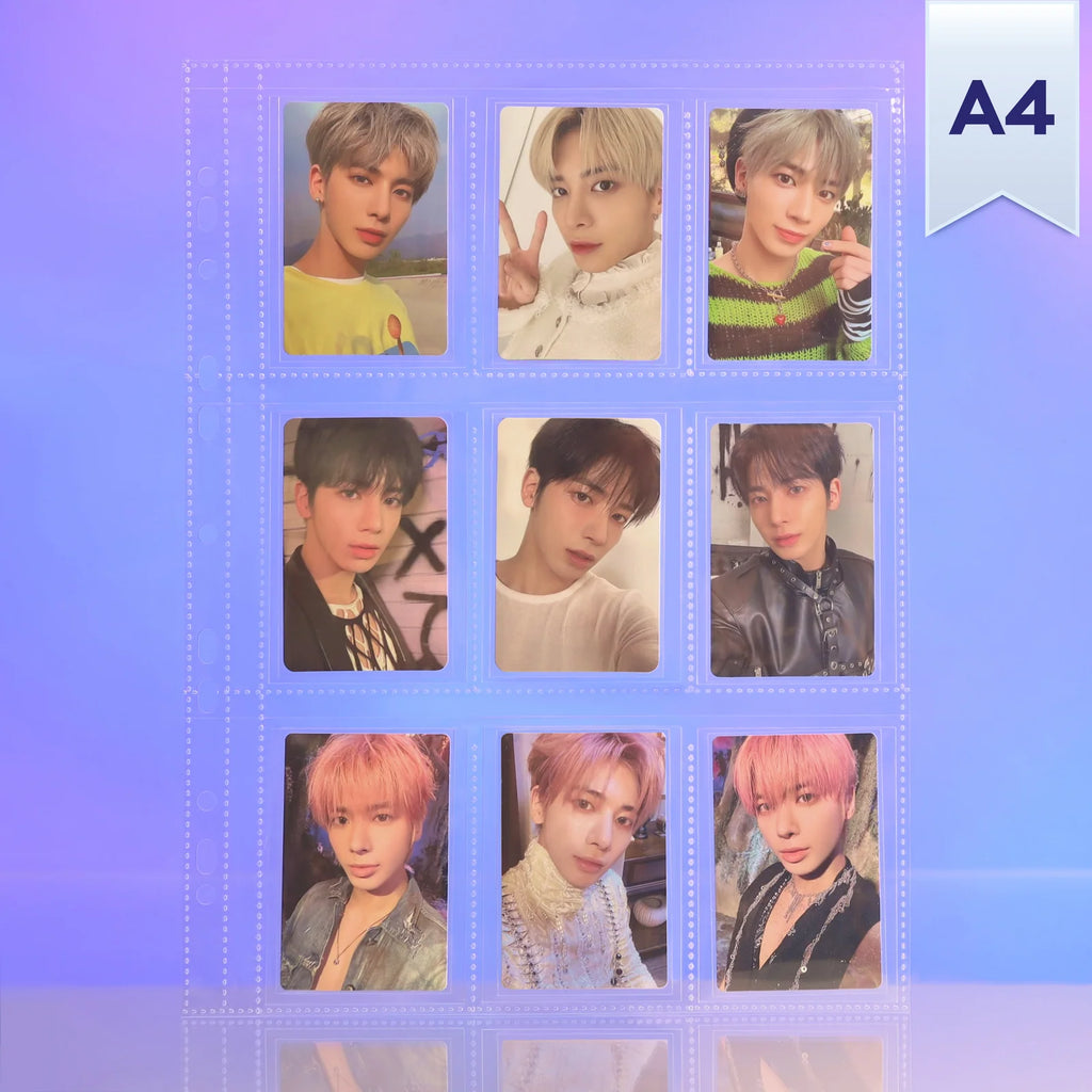 A4 9-Pocket Photocard Pages in V4 Standard Fit