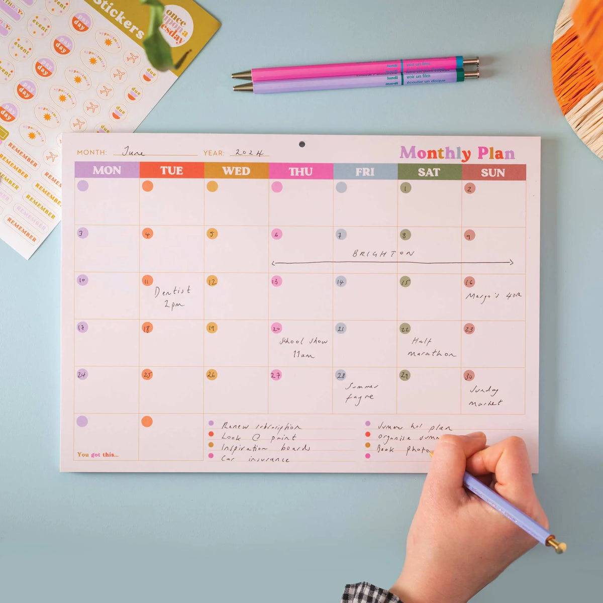 A4 Undated Monthly Planner Pad