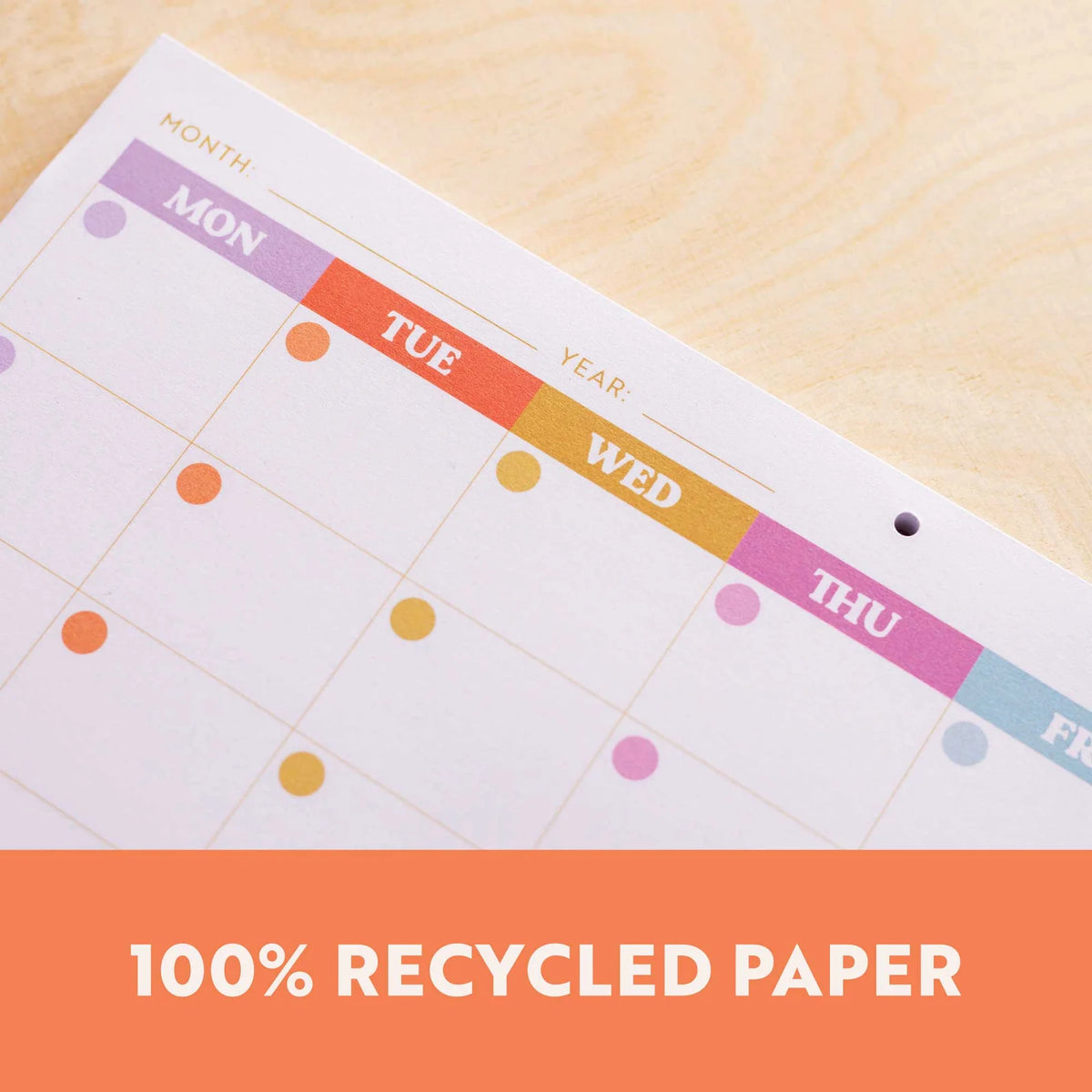 A4 Undated Monthly Planner Pad