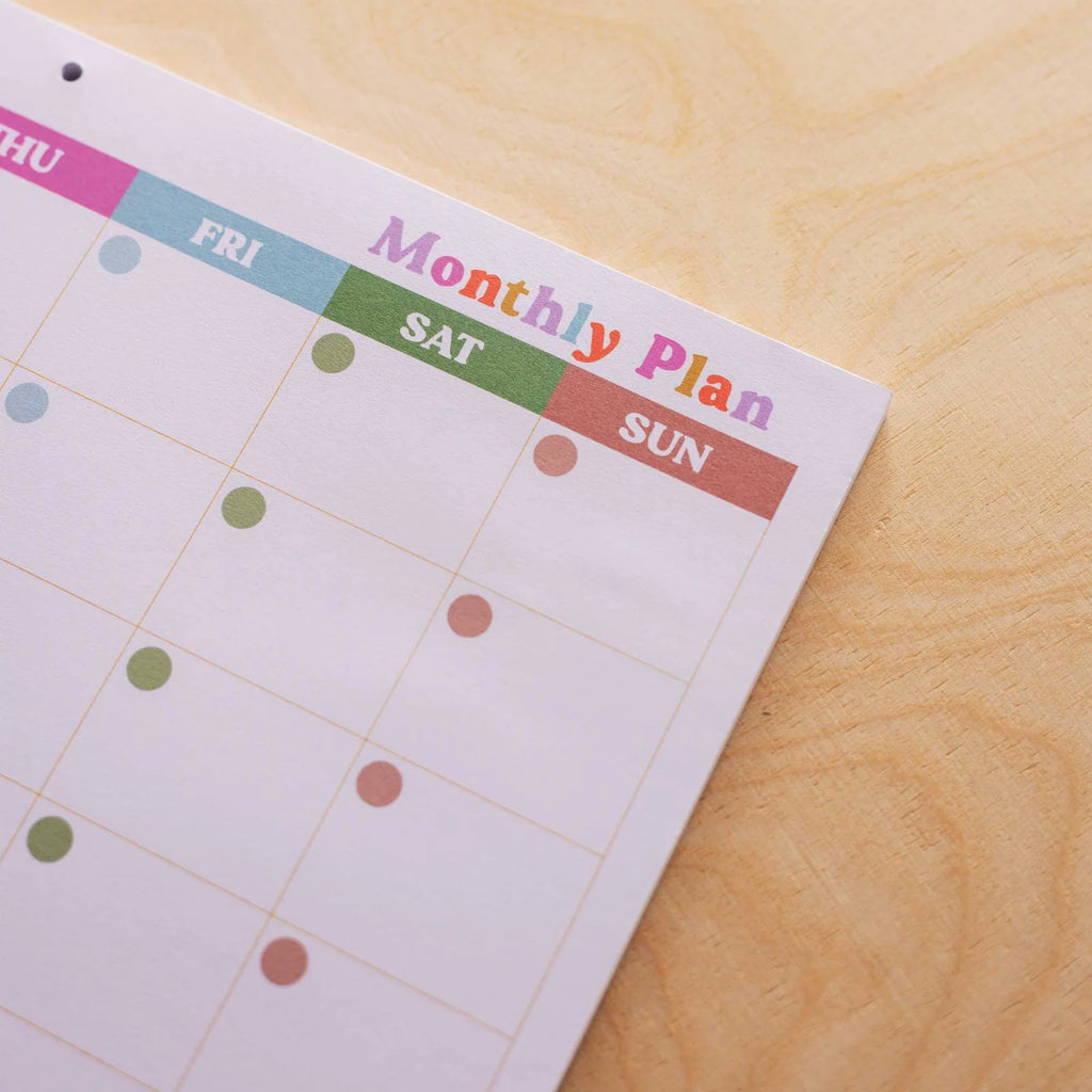 A4 Undated Monthly Planner Pad
