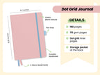 A5 Dotted Journal for Notes and Sketches with 160 Dot Grid Pages and Two Bookmark Ribbons for Easy Page Marking