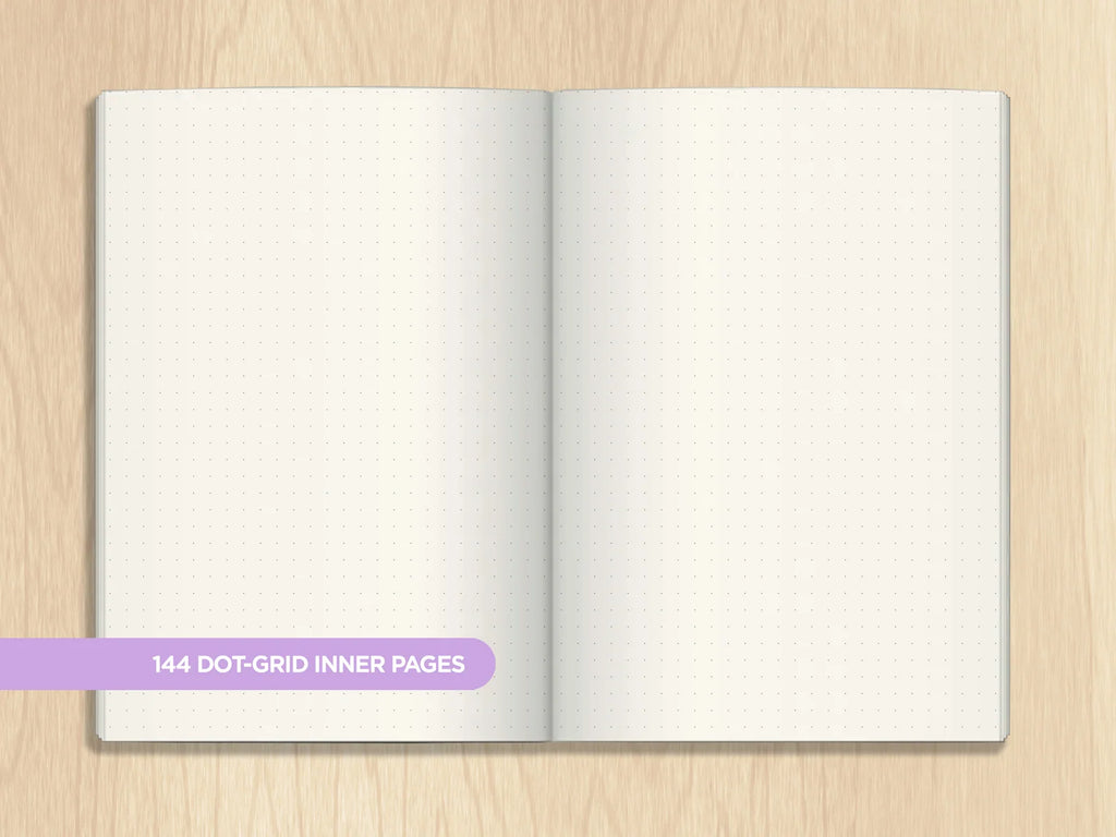 A5 Dotted Journal for Notes and Sketches with 160 Dot Grid Pages and Two Bookmark Ribbons for Easy Page Marking
