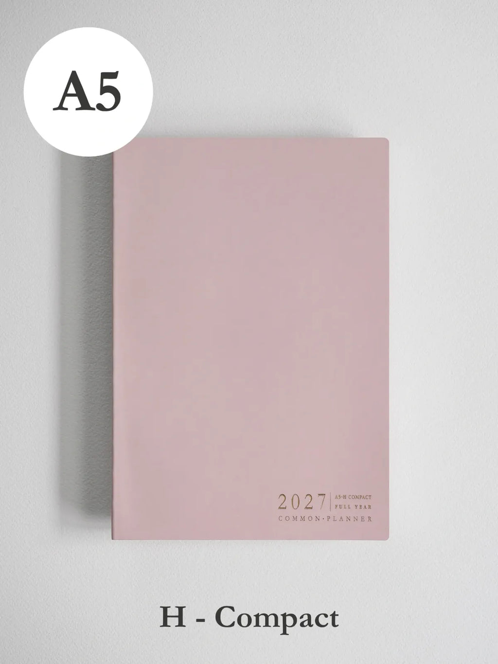 A5 Planner for 2027 in a Compact Horizontal Format with 52 gsm White Paper and Lay-Flat Sewn Binding