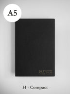 A5 Planner for 2027 in a Compact Horizontal Format with 52 gsm White Paper and Lay-Flat Sewn Binding