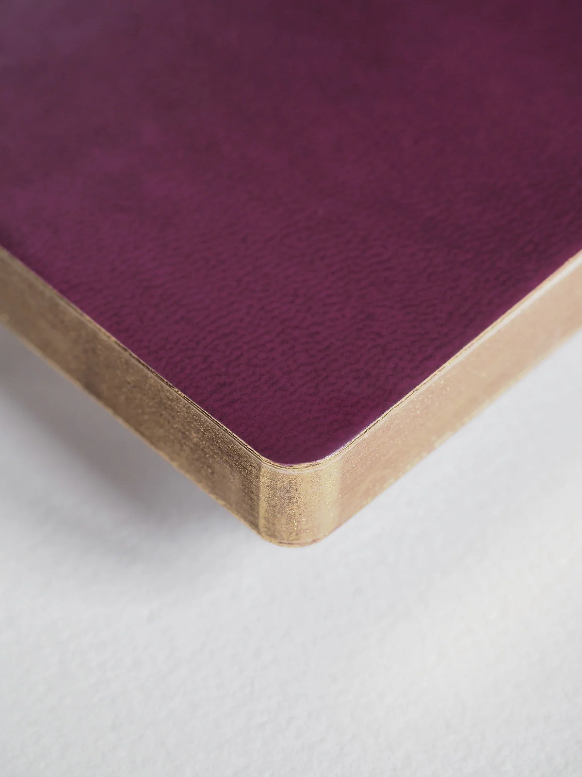 A5 Planner for 2027 in a Compact Horizontal Format with 52 gsm White Paper and Lay-Flat Sewn Binding — Mulberry / Gold