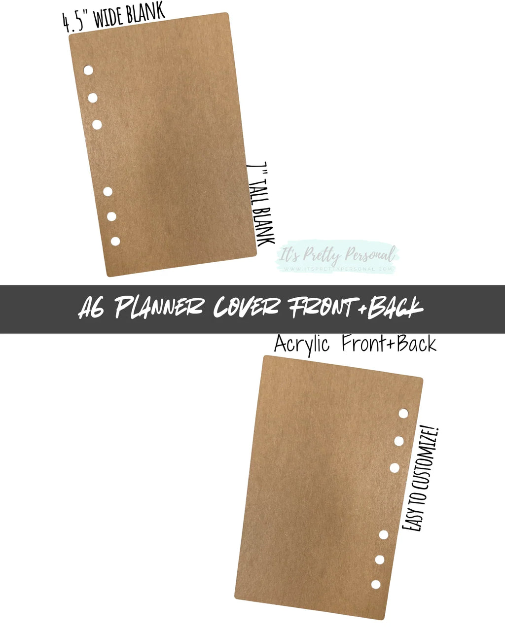A6 Acrylic Notebook Cover Set, Clear Front and Back Covers for Standard A6 Disc Systems, 4.5 x 7 Inches