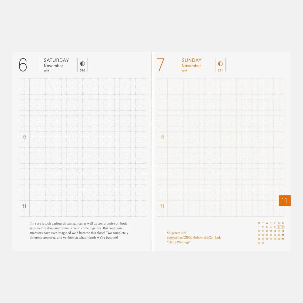 A6 Daily Planner Book for 2027 with January Start, Monday Layout and Fountain Pen Friendly Pages