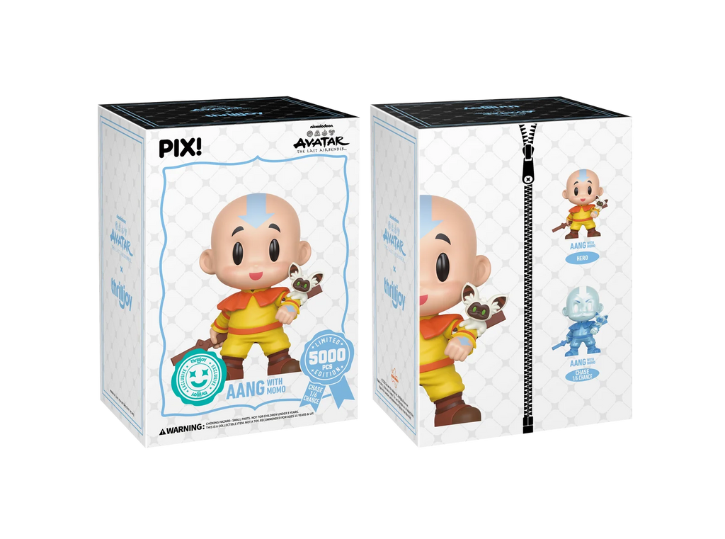 Aang Collectible Holding Momo in His Air Nomad Outfit, Ready
