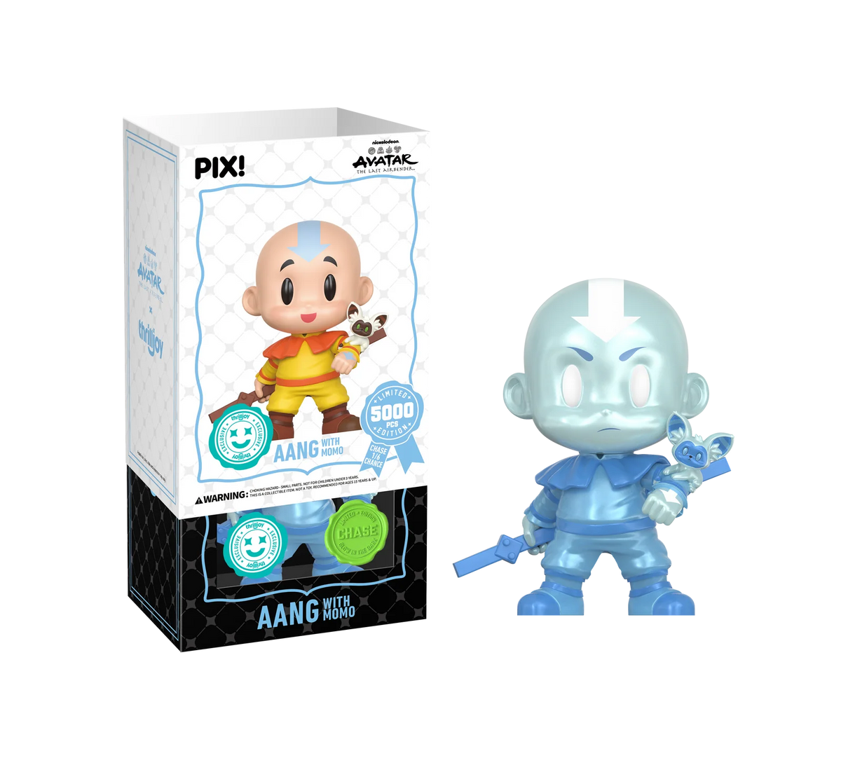 Aang Collectible Holding Momo in His Air Nomad Outfit, Ready