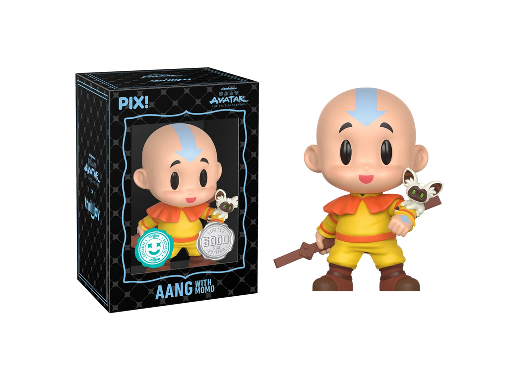 Aang Collectible Holding Momo in His Air Nomad Outfit, Ready