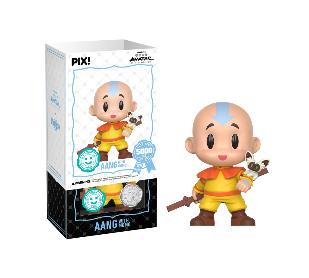 Aang Collectible Holding Momo in His Air Nomad Outfit, Ready