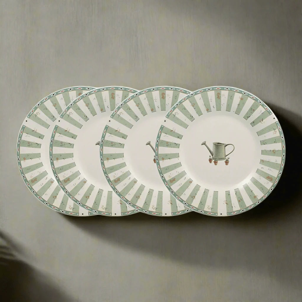 Accent Salad Plates Set of 4 in Stoneware, Each 8 Inches Across