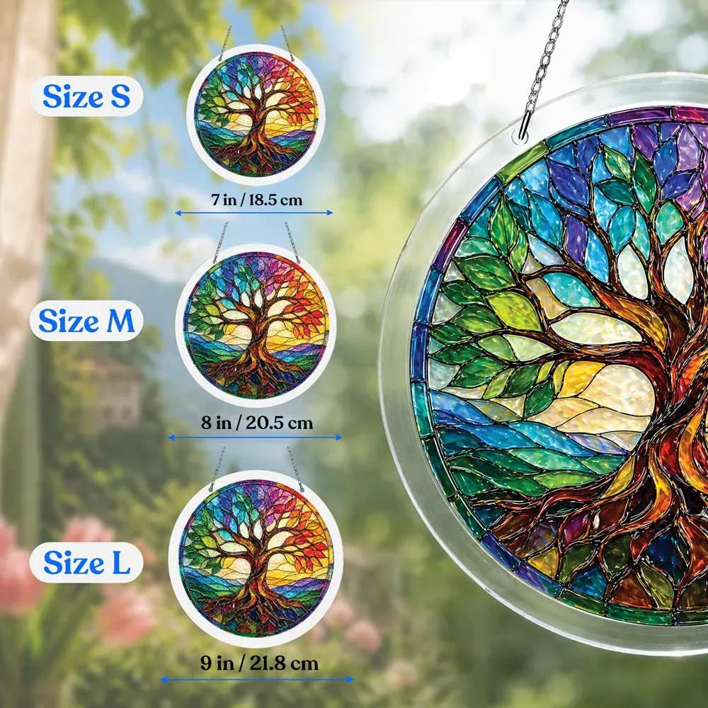 Acrylic Tree Suncatcher Jigsaw Puzzle for Adults, Creative Decorative Craft with Multiple Size