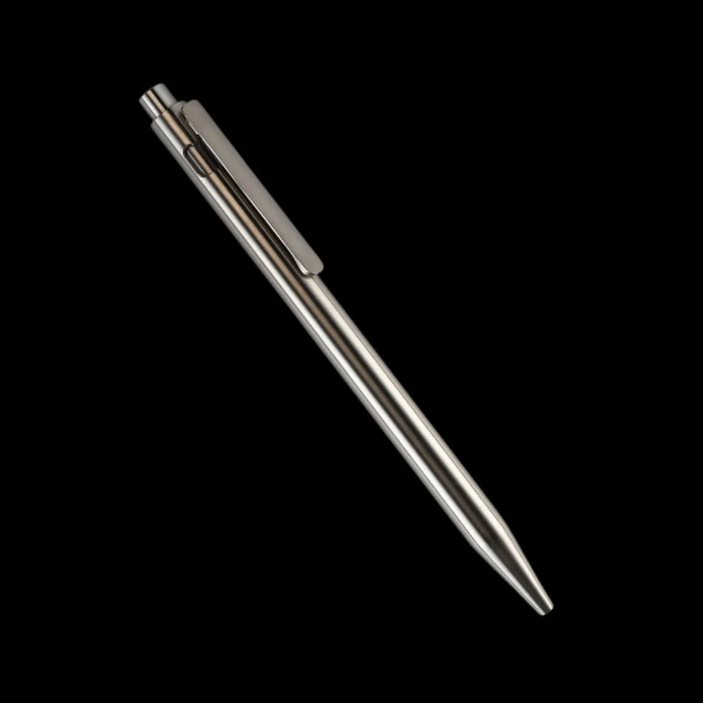 Adjustable Bolt Action Pen in Solid Metal, Hand-Finished for a S — Stainless Steel / Smooth / Clip / Titanium / Smooth / Clip