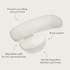Adjustable Pregnancy Pillow Set with Back, Bump and Side Support for Comfortable Side Sleeping