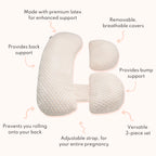 Adjustable Pregnancy Pillow Set with Back, Bump and Side Support for Comfortable Side Sleeping