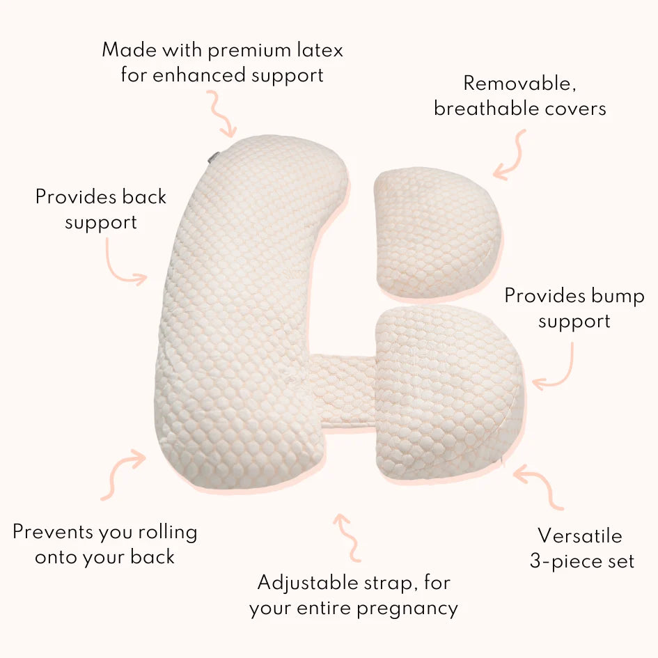 Adjustable Pregnancy Pillow Set with Back, Bump and Side Support for Comfortable Side Sleeping